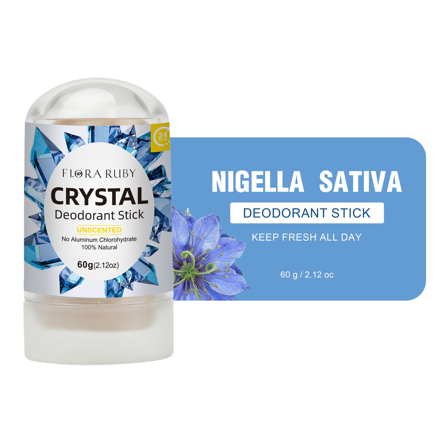 Unscented Crystal Deodorant, 100% Natural Mineral Salt Deodorant Stick for Daily Use